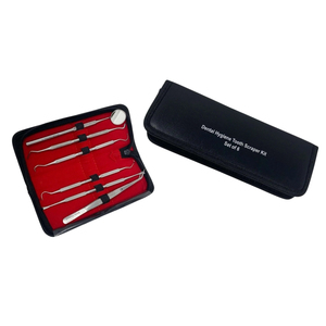 RAICES Enterprises Stainless Steel Dental Cleaning Kit Mirror Tweezers Scaler <b>Probe</b> Premium Grad Surgical Instruments CE - Product Image 1