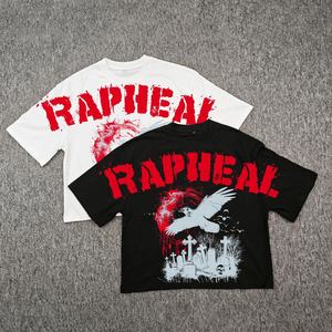 Camisetas holgadas de gran tamaño con estampado para hombre, camisetas de Terry francés de buena calidad, camiseta de lavado Vintage personalizada para hombres y mujeres - Product Image 1