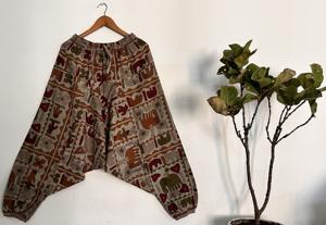 <b>Men's</b> Classic Boho Yoga Baggy Harem <b>Pants</b> 100% Cotton Dark Wash Eco-Friendly Stone Wash Free Size High Waist Lightweight Loose - Product Image 2