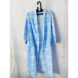 Bata de algodón suave con estampado de bloques al por mayor del fabricante, camisón largo, ropa de playa, ropa de dormir, cinturón Kimono, informal, de verano para mujer - Product Image 5