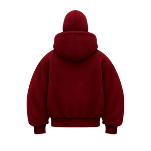 Sweat à capuche double couche à fermeture éclair intégrale, logo personnalisé brodé, 100% coton, qualité supérieure, style ninja, sweat à capuche de gangster - Product Image 4