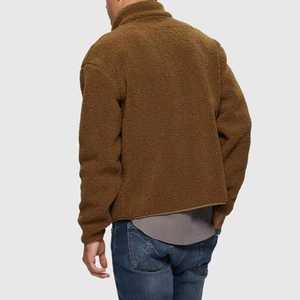 Veste en sherpa pour homme, hiver 2025, qualité supérieure, tissu respirant, motif uni, style oversize, fermeture éclair - Product Image 3