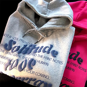 เสื้อฮู้ดคุณภาพดีโลโก้ที่กําหนดเองเฮฟวี่เวทเสื้อฮู้ดเสื้อสเวตเตอร์ขนาดใหญ่ผ้าฝ้าย 100% กราฟิก 3D พัฟพิมพ์เสื้อฮู้ดสําหรับผู้ชาย - Product Image 5