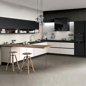 Placards sur mesure au design moderne Ensemble d'armoires de cuisine modulaires au design italien avec meubles de rangement - Product Image 4