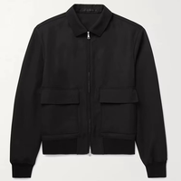 Blouson aviateur en toile personnalisé pour hommes impression bouffante tissage au crochet fermeture éclair mandarine pour vêtements d'hiver décontractés Service OEM disponible