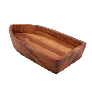 Bol en bois mangue Bois de haute qualité pour restaurant Fournitures en vrac Design attrayant Forme de bateau en bois naturel - Product Image 1