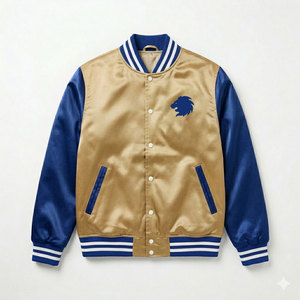 Custom Logo Streetwear Satin Varsity Jacket Winter Jacket Trendy Urban Style Satin Varsity Jacket - Product Image 1