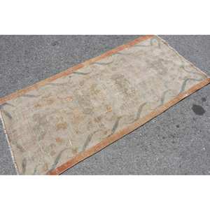 Tapis turc vintage beige et orange 3x5 '-Décoration intérieure unique et confortable - Product Image 2