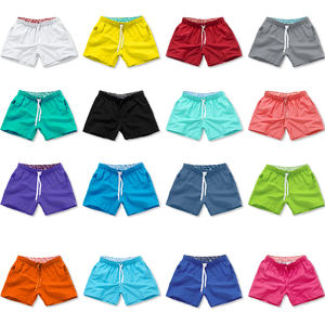 Logo personnalisé 16 couleurs solide plage maillot de bain séchage rapide extérieur piste conseil respirant en nylon short décontracté pour hommes uni bleu - Product Image 4