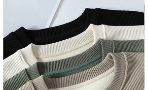 Sweat-shirt ras du cou personnalisé 100% coton hommes surdimensionné épaules tombantes streetwear pull côtelé ras du cou pour hommes - Product Image 6