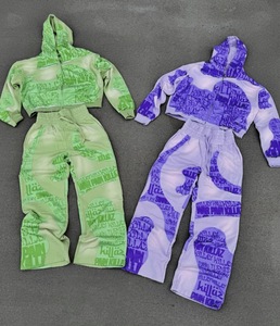 Ensemble sweat-shirt et pantalon de survêtement en molleton de coton respirant surdimensionné de style streetwear pour hommes, de haute qualité, deux pièces - Product Image 3