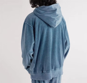 Sweat à capuche en velours uni vintage sans cordon de serrage pour un produit unisexe en tissu de meilleure qualité - Product Image 5