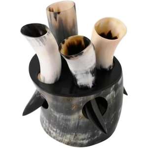 Corne à boire naturelle en gros avec tasse en corne polie faite à la main pour la reconstitution historique et l'usage de présentation, provenant de fabricants indiens - Product Image 3