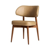 Chaise de jardin en teck, design moderne et unique, assise en mousse épaisse, tissu en cuir, résistante aux intempéries, solution élégante pour s'asseoir en extérieur