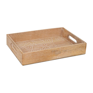 Bois de manguier blanc de qualité supérieure décoratif fait à la main de qualité commerciale passe au lave-vaisselle plateau de service écologique Design élégant - Product Image 1