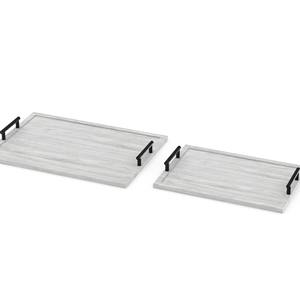 Premium Marble <b>Round</b> <b>Serving</b> <b>Tray</b> with Brass Polished Metal Handles Desk Organizer & Decorative Piece for Office or Home Decor - Product Image 5