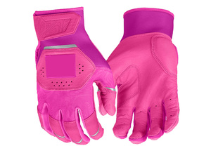 ถุงมือตีเบสบอลสีชมพูหนังคุณภาพพรีเมี่ยมออกแบบได้ตามที่ต้องการถุงมือนวมฝ่ามือขวาระบายอากาศได้มีห่วงคล้องข้อมือทนทาน - Product Image 2