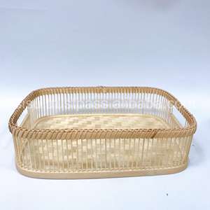 Bamboo Home Decor Tray <b>Table</b> <b>Decoration</b> for Kitchen Living Room Natural Handicraft Product - Product Image 2