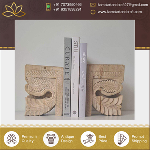 India Origin Vintage Wooden Carving Bookends Modern Design <b>Home</b> <b>Decor</b> Unique by Supplier - Product Image 2
