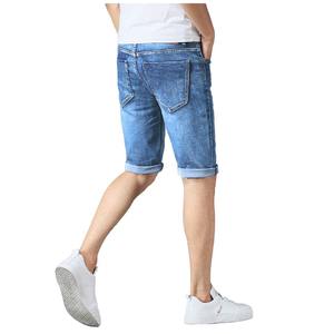 Stylish Casual Denim <b>Shorts</b> Elastic Waist Solid <b>Pattern</b> Soft Fit OEM Fabric Flexibility Manufactured Pakistan MOQ Seasonal - Product Image 2