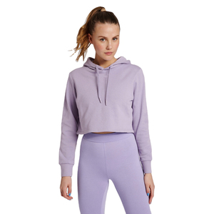 2025 Wholesale Customized High Quality 100% Cotton Fashionable Breathable Sports Workout Woman Crop Top <b>Hoodies</b> OEM Serviced - Product Image 1