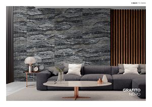 GRAFITO NERO 600x1200mm Carreaux en porcelaine solide polie à haute brillance Carreaux de sol antibactériens antidérapants Europe moderne Salles de bains - Product Image 2