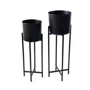 Vases et jardinières en métal chromé noir et or, carrés, modernes et créatifs, de la marque Vishal Handicraft, pour la maison et le jardin. - Product Image 2