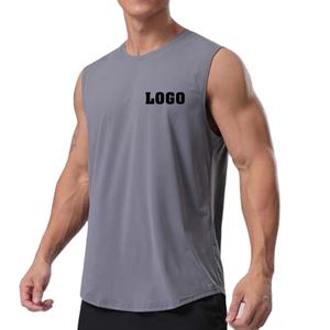 Camiseta Deportiva Personalizada para Hombre, con Logotipo, Ecológica, de Secado Rápido, Tejida, de Algodón Grueso, sin Mangas, para Gimnasio, Running y Fitness - Product Image 1