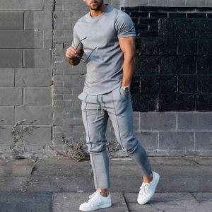 Camiseta de manga corta de dos piezas de verano para hombre de alta calidad personalizada, pantalones, ropa deportiva informal personalizada, conjunto de chándal para correr para hombre - Product Image 3