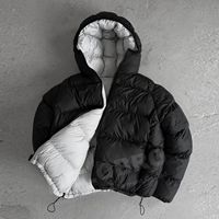 Veste matelassée réversible personnalisée de haute qualité 100% en duvet pour homme, grande taille, imperméable, respirante, écologique, style hip-hop