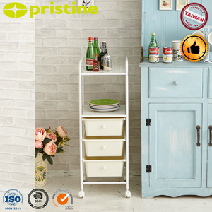 Carros de cajones de almacenamiento modernos de 3 niveles Almacenamiento doméstico multifuncional con materiales de hierro de acero PP para uso de herramientas Baño Sala de estar - Product Image 6