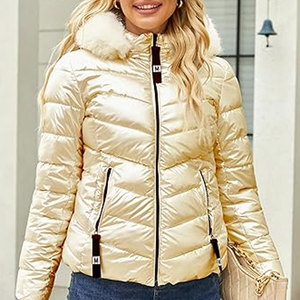 Abrigos de Invierno para Mujer, Chaqueta Acolchada Brillante, Chaquetas Acolchadas Ligeras y Cálidas para Mujer, Ropa Exterior Elegante Resistente al Agua - Product Image 2
