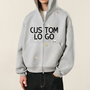 Sudadera con capucha y logotipo frontal de algodón 100% de alta calidad, otoño, nuevo ajuste Regular, longitud Regular, diseño de bordado ecológico - Product Image 4