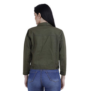 La última chaqueta de mezclilla de algodón para mujer, chaquetas de invierno hechas a medida de Color sólido informal, chaqueta de talla grande para mujer, servicio OEM - Product Image 3