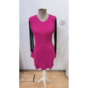 Vestido Mini Ajustado de Manga Larga con Cuello en V y Detalles de Tul para Mujer de Jane's - Ropa de Noche Elegante y Chic para Damas, Perfecto para Fiestas - Product Image 6