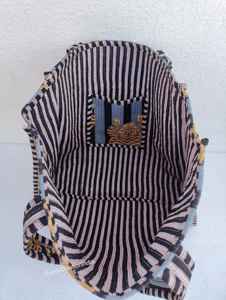 Sac fourre-tout matelassé imprimé main bloc logo personnalisé sac à provisions sac à bandoulière coton plage et épicerie sac de voyage fourre-tout fait à la main - Product Image 6