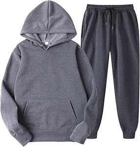 Boys Blue Hooded Sweatshirt And Joggers Set Casual Solid Color Full Sleeve Tracksuit With Drawstring Pants <b>For</b> Children - Product Image 3