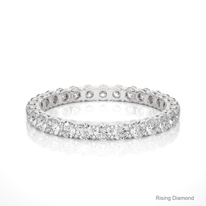 1,12 CTW Round Cut Lab Grown Diamond Full Eternity Pave Set en oro rosa Wedding Band Anillos de regalo de aniversario - Product Image 5