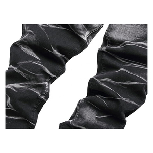 Fabricantes al por mayor último diseño de logotipo personalizado impreso de alta calidad precio barato Slim Fit Straight Denim Jeans Pant para hombres - Product Image 3