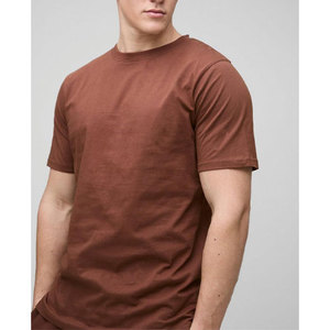 เสื้อยืดผู้ชายผ้าฝ้าย 100% ระบายอากาศ ไม่ยับ แขนสั้น คอกลม ลำลอง สีพื้น - Product Image 4