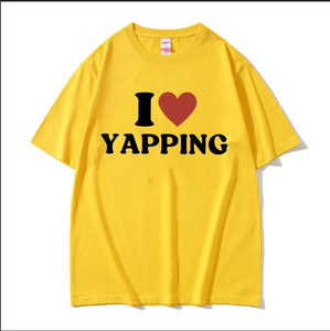 Camiseta con gráfico de letras I Love Professional Yapper para hombre y mujer, camisetas de algodón de gran tamaño a la moda de alta calidad con cuello redondo, Verano - Product Image 5