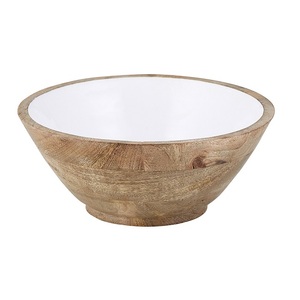 Cuenco redondeado con acabado brillante, cuenco para servir galletas de frutos secos, cuenco para servir, fideos o servidor de sopa, cuenco de madera rústico - Product Image 3