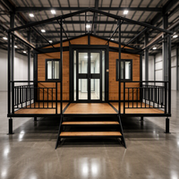 YESON Maison Conteneur Pliante Extensible de Luxe à Toit en Pente 20 pieds, Texture Bois, Villa Préfabriquée, Vente en Gros Usine