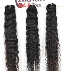 100% cutícula sin procesar alineada Color negro Paquete de extensiones de ondas rizadas Virgen estilo indio cabello humano materia prima para la venta - Product Image 3