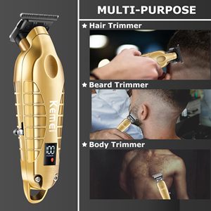 Tondeuse professionnelle sans fil rechargeable pour cheveux et barbe pour hommes, tondeuse à cheveux à lame en T à coupe zéro, prise US - Product Image 3