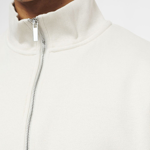 Nouveau modèle de sweat-shirt à demi-fermeture éclair pour homme sans capuche sweat-shirt à fermeture éclair en polaire surdimensionné de couleur unie avec logo personnalisé - Product Image 6