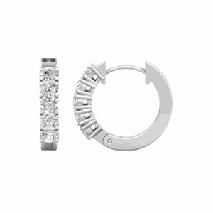 Pendientes de Aro Redondos con 5 Piedras para Mujer - Product Image 4