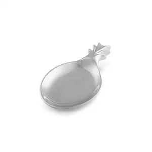 Platos de servicio de metal con diseño Art Deco niquelado con asas para fiestas de bodas-Vajilla de servidor de frutas con acabado plateado - Product Image 2