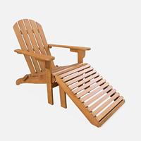 Chaise de loisirs pliable en bois de teck, mobilier de jardin avec Table d'appoint polyvalente et repose-pied