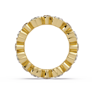 Hermosos anillos de oro puro de 14 quilates con diamantes cultivados en laboratorio de talla brillante en forma de corazón, banda de eternidad completa, anillos de boda y aniversario para mujer. - Product Image 4